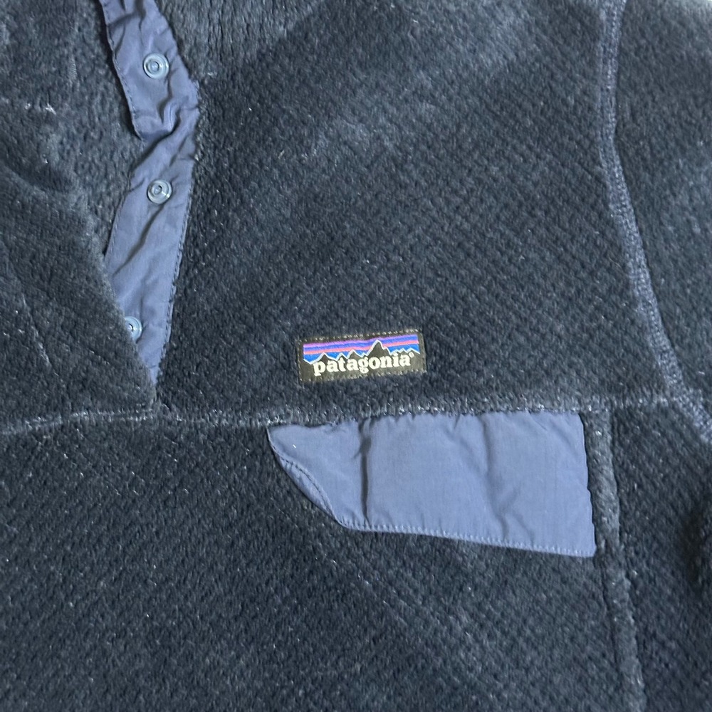 Patagonia Re-Tool Snap-T Fleece Pullover Women's XL Navy Blue Polartec Workwear - Picture 3 of 10